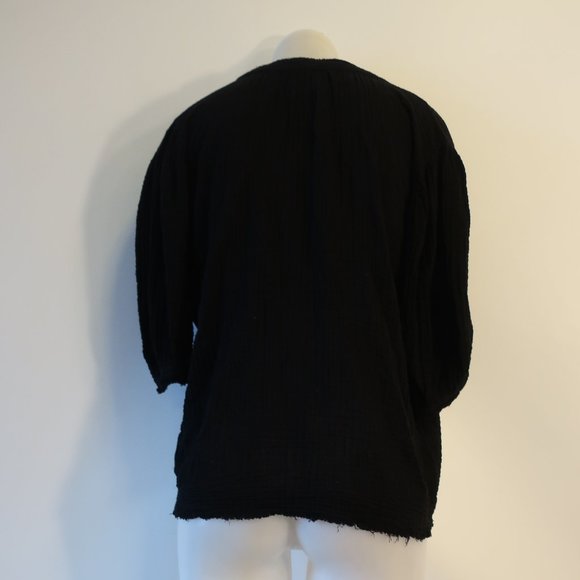 Womens 9Seed Resort Black Gauzy Top P/S * - Picture 9 of 12